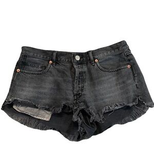 Free People 💯 Cotton Black Gray Shorts Size 28